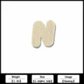 Beige letter N embroidered patch, 5.8x4.5cm, 2.3g, for DIY sewing clothes decoration appliques - Woven Water-Soluble N