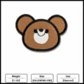 Cute brown bear head embroidery patch, sew-on cartoon clothing decorative accessory badge. - K-400