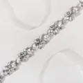 Exquisite rhinestone crystal bridal belt detail, sparkling diamond wedding dress fashion accessory. - Elegant Leaf Style (WS-J280S)