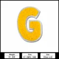 Parche Bordado de Rizo Letra G Amarilla DIY Aplicación de Alfabeto para Ropa - Estilo de Letra G(F55-7)