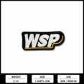 Embroidered WSP letter patch badge, size 2.8x6.3cm, 2.1g, iron-on or sew-on clothing accessory. - WSP Style(XFN3Q-17)