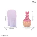 Cute 3D rabbit silicone mold for handmade aromatherapy candles and gypsum craft ornaments variant. - Flower Rabbit (lz-290) / 104g / White