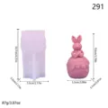 3D Cute Rabbit Silicone Mold DIY Aromatherapy Candle Gypsum Mold Crafting Tool Decor - Carrot Rabbit (lz-291) / 87g / White