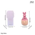 3D Cute Rabbit Silicone Mold and Candle Mold for Aromatherapy Gypsum Craft DIY - Candy Rabbit (lz-292) / 76g / White