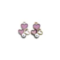Gold metal heart charms alloy diy jewelry pendants cute pink enamel craft accessories. - Purple