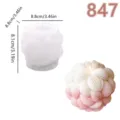 3D Flower Ball Silicone Mold DIY Candle Making Craft Resin Ornament Decor 8.8x8.1cm - Feather Petal Flower Ball Style (lz-847-155) / White