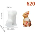 Stampo in silicone per coniglio DIY candela Pasqua decorazione animale strumento - Coniglio Seduto Che Si Bacia (lz-620) / Taglia L