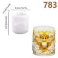 Stampo in silicone a nido d'ape per candele profumate, resina e decorazioni artigianali. - Pilastro Ape Foglia Fiore (lz-783-160) / Bianco