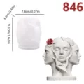 Multi-face beauty head silicone mold for aroma resin gypsum cement DIY craft decor. - Four-Sided Maiden Statue (lz-846-115) / White
