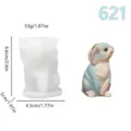 Vista dettagliata dello stampo in silicone per coniglio pasquale con dimensioni e peso. - Coniglio Seduto Che Si Bacia (lz-621) / Taglia S