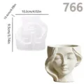 Silikonform und Gipsblumentopf mit schlafendem Gesicht Design für DIY Handwerk Dekoration. - Schlafendes Mädchen Figur / Weiß