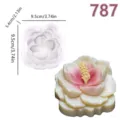 3D bluhendes Blumen Silikonform fur Epoxidharz Kerzen Seife Herstellung und Heimdeko Basteln - Blühende Blume (lz-787-165) / Größe: 9.5x9.5x5.4cm / Weiß