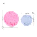 Conjunto de moldes de silicona de cumpleaños redondo flor vela cera pastel tarta 2pcs - Feliz cumpleaños PM-101