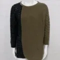 Elegante maglione in maglia colorblock da uomo slim fit manica lunga autunno inverno - Taglia S / Top / Blocchi di Colore Cachi
