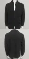 Cardigan tricot gaufré noir col montant homme veste pull slim casual vue avant arrière - S / Noir