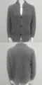 Homme gilet cardigan en tricot gaufré gris, pull décontracté à boutons slim fit. - S / Gris