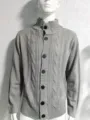 Gilet Cardigan Tricot Homme Col Montant Casual Manches Longues Boutons Pull Mode - M / Gris