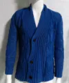 Men's Long Sleeve Knit Cardigan Fall Winter Solid Color Casual Button Up Sweater Jacket. - M / Navy Blue