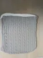 Baby Strickschlafsack Detail, kuscheliges Plüschfutter, warme Babydepotdecke Winter. - Einheitsgröße / Grau