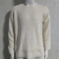 Herren weißer Rippstrick Pullover langarm Slim Fit Rundhals Winter Oberteil Mode Neu. - M / Weiß