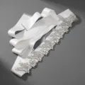 French luxury handmade rhinestone bridal belt white satin sash evening dress decorative accessory - Silver Floral Rhinestone Belts