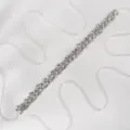 Exquisite crystal rhinestone bridal belt with white ribbon sash for wedding party dress. - Simple Floral Style (WS-J279S)
