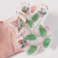 Handgemaakte kraal bloem patch strass DIY applicatie voor kleding tassen accessoires mode - Parel Bloemen Applicatie (CS-J790) / 9.8x16.5cm