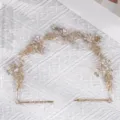 Diadema de novia de aleación de oro con pedrería y perlas para peinados de boda. - Diadema Flor Strass Dorado / Dorado