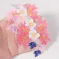 Handgemaakte kralen bloem patch DIY strass applicatie voor kleding en tassen accessoires - Meisjesachtig Bloemen Flicken (CS-J792) / 13.7x9cm