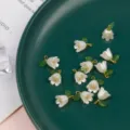 Breloques de fleurs de muguet en perle 1.5cm pendentifs de bijoux DIY gros plan détail - 1# Blanc Perle Coquille