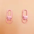 Pink metal swivel lobster clasps for keychains, durable zinc alloy hardware accessories. - 33mm*13mm / Pink