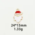 Christmas Santa Claus enamel metal charm alloy DIY pendant for necklace bracelet 24mm - Long Beard Gnome