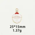 Christmas Santa Claus alloy enamel charm pendant DIY jewelry accessory for necklace. - Large Rhinestone Santa
