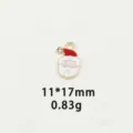 Close-up detail of a cute Santa Claus enamel charm pendant with sparkling rhinestone trim. - Small Rhinestone Santa Head