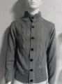 Cardigan Pull en Tricot Gris pour Homme avec Col Montant et Boutons Variante Mode - Gris foncé