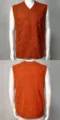 Ανδρικό πορτοκαλί πλεκτό γιλέκο, V-neck αμάνικο καρό πουλόβερ top για καθημερινή χρήση - M / Πορτοκαλί