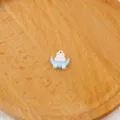 Charm pendentif DIY en alliage lapin blanc lune bleue mignon détail pour bijoux faits main - Lapin de la Lune / 15x14mm (1 Pièce/Paquet)