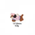 Cute cartoon puppy enamel pendant charm for DIY bracelet and necklace jewelry making crafts. - 9# Pink Clothes Dog