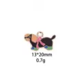 Cute enamel puppy pendant charm for DIY bracelet necklace jewelry making accessories. - 8# Bow-knot Dog