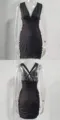 Black sleeveless v-neck ruched mini dress for sexy women party clubwear variant style. - S / Dresses / Black
