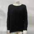 Schwarzer Damen Strickpullover, lässiger Langarm Pullover mit Rundhalsausschnitt für Herbst. - S / Schwarz