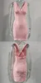 Pink Sexy V-Neck Sleeveless Ruched Bodycon Mini Dress for Women Party Clubwear Outfit - Pink