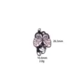 Detailed view of the cute cartoon cat enamel pendant with pink butterfly wings in zinc alloy. - Crawling Butterfly Cat