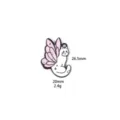 Close-up detail of the cute pink cat charm with fairy wings, zinc alloy metal craft pendant. - Winged Cat