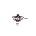 Halloween cartoon cat enamel pendant, pink bat wings metal charm for DIY necklace key - Bat