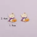 Halloween ghost bear enamel charms alloy DIY jewelry making accessories pendant 2pcs - Pumpkin Bear