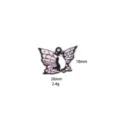 Close-up detail of the cute cat with pink butterfly wings metal pendant charm accessory. - Butterfly Cat