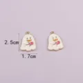 Halloween ghost enamel charms DIY jewelry pendant cute keychain craft supplies pack of 2 - Ghosts with Lollipops