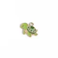 Vista de detalle del colgante de tortuga esmaltado, dije accesorio DIY joyería marina. - 14# Tortugas
