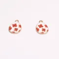 Colgantes de huevo de Pascua esmaltados DIY de aleación metálica flores rojas para collares. - 21*13mm / 12#
